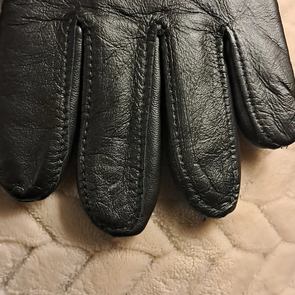 Samco Unisex Black Leather Dress Gloves Size 9